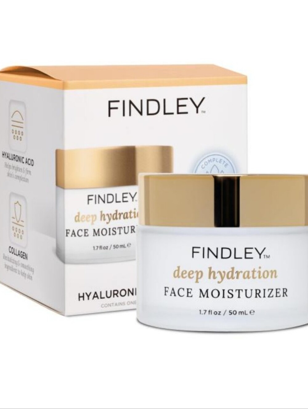 Findley Deep Hydration Face Moisturizer. Hyaluronic & Collagen. NIB. Unisex